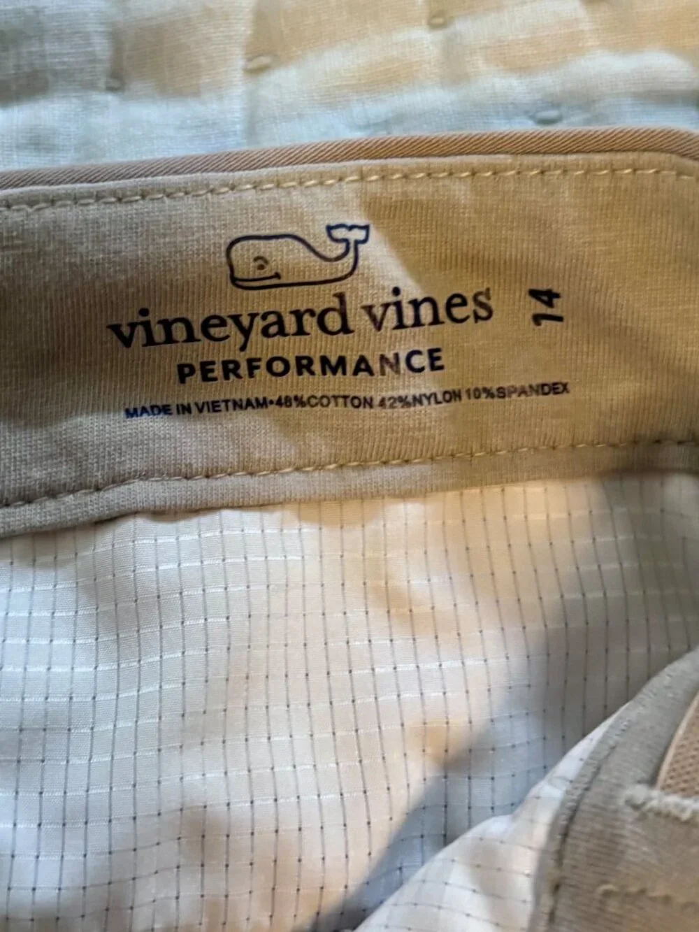 2 Pair of Vineyard Vines Performance Pants Size 14 - Khaki & Grey Blue